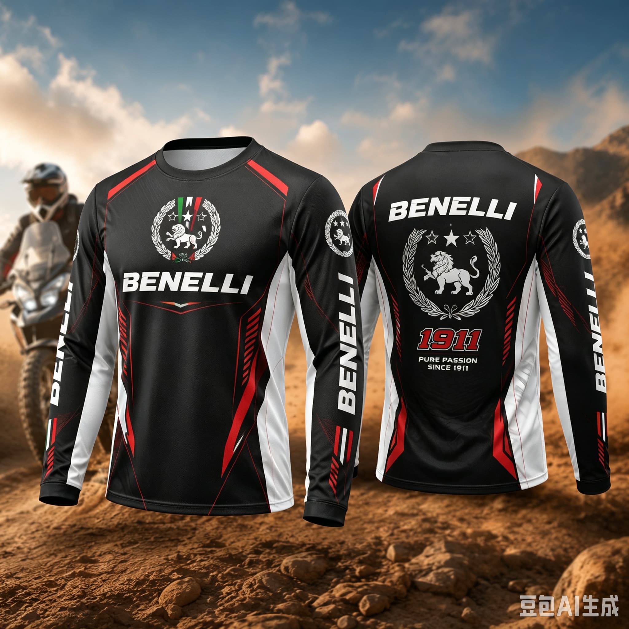 Outdoor Adventure Outfit - 2027年新作 ベネリ ライダー Tシャツ 長袖 モーターサイクルシャツ