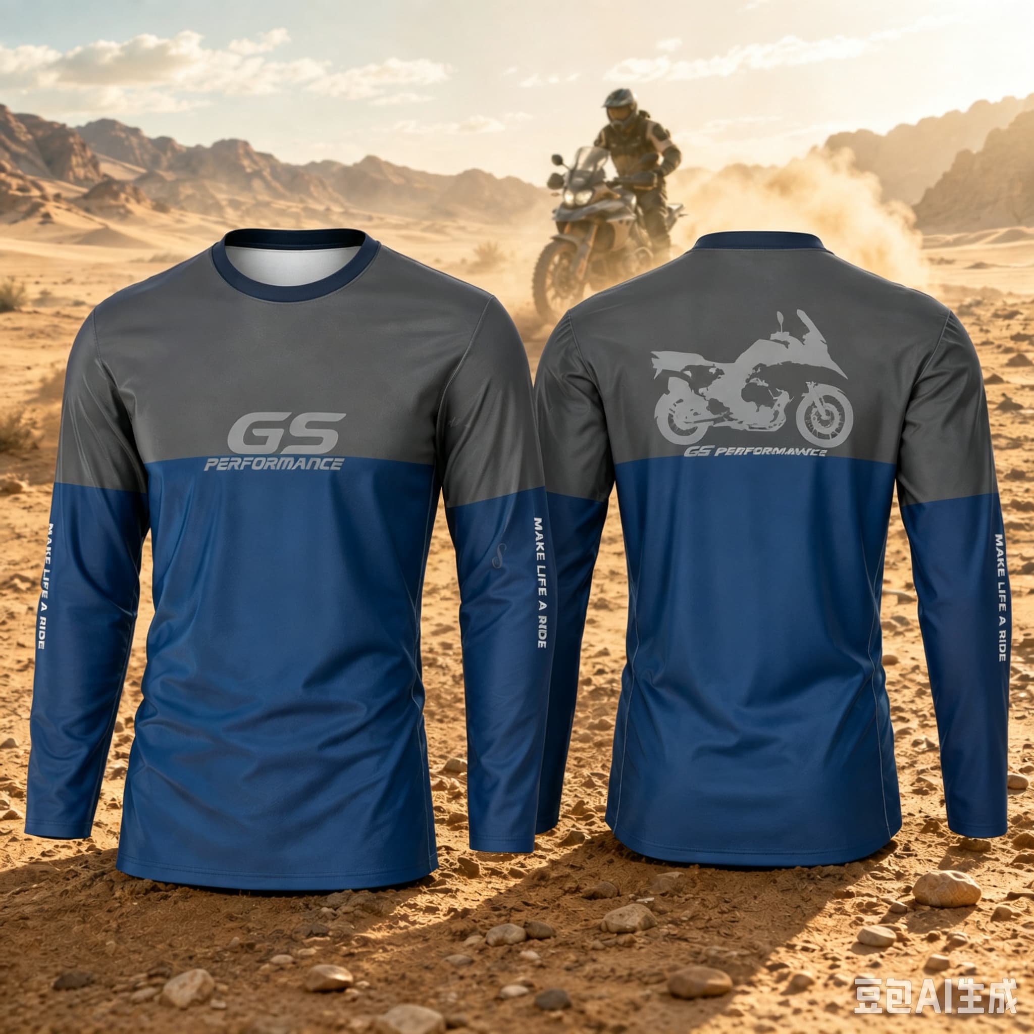 Outdoor Adventure Sports - モトラッドGSアドベンチャーモーターサイクル長袖シャツ 通気性・UVカット・速乾性 ライディングジャージ メンズ アウトドアスポーツカジュアルウェア