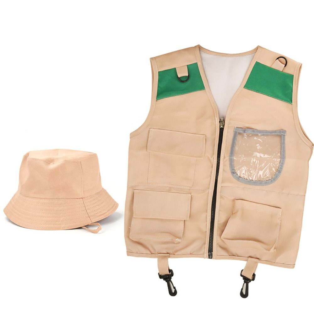 マルチカラー探検家帽子ベストドレスアップゲームベストと帽子子 - Outdoor Adventure Kit For Kids のレビューと価格