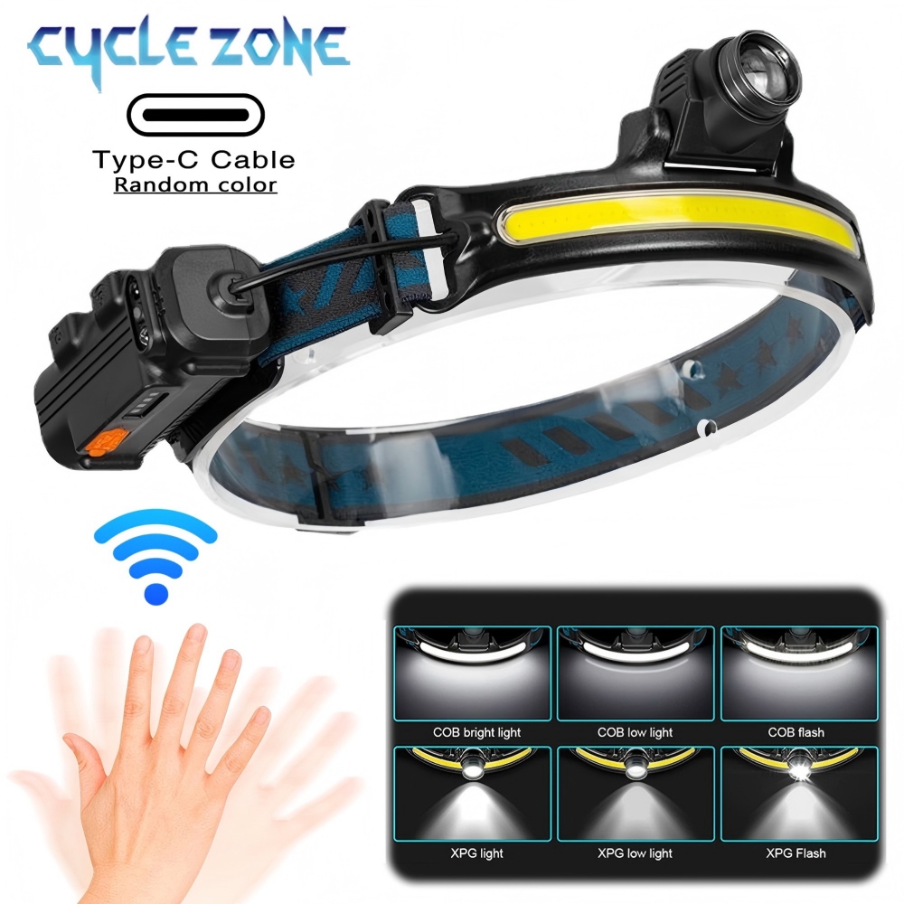強力な LED センサーヘッドランプズーム COB ヘッドラ - Outdoor Adventure Zone のレビューと価格