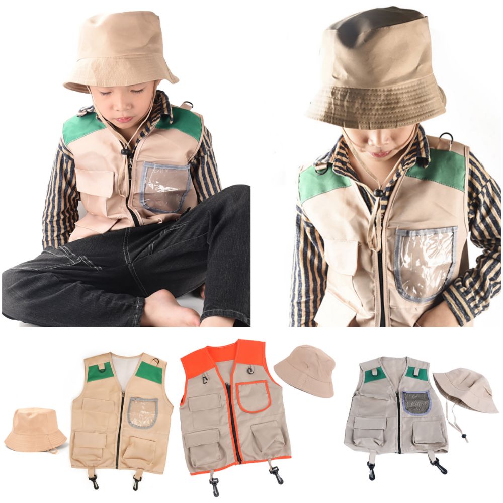 カラフルな子供用探検家帽子とベストのセット。着せ替えゲームや - Outdoor Adventure Kit For Kids のレビューと価格