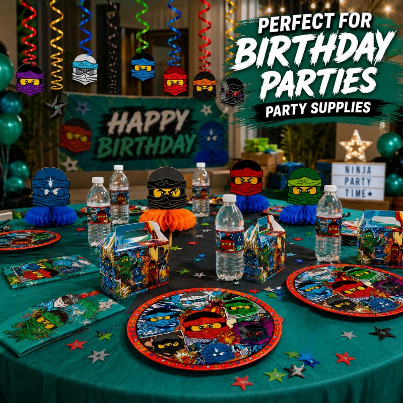 忍者コンビネーション誕生日パーティーデコレーションセット 室 - Outdoor Adventure Birthday Party のレビューと価格